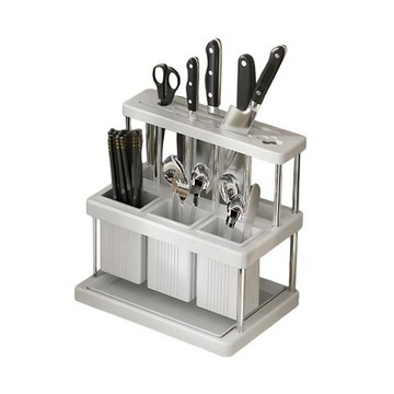 [福利商品]34-2_多功能刀具收納架 白銀,1入