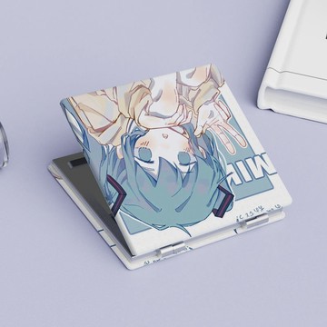 臺灣出貨💥初音未來化妝鏡可愛雙面便攜小鏡子學生宿舍折疊梳妝鏡少女補妝鏡