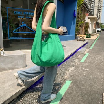 帆布包ins韓風大容量女日系簡約百搭文藝復古上課通勤單肩斜跨包