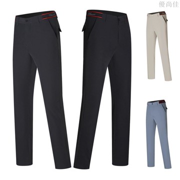 夏季高爾夫男褲薄款速干褲透氣長褲子直筒戶外運動休閒男裝球褲