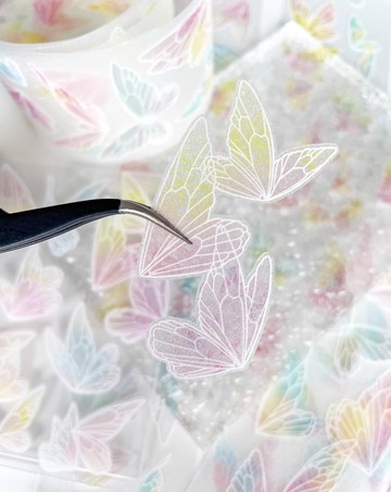 熒熒星蝶 糖果色 雰囲気デコ PET 閃砂 紙膠帶 (kiss-cut)