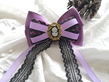 紫色 蕾絲 彈簧夾- 典雅