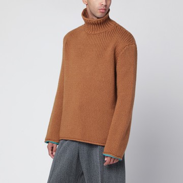 Brown wool turtleneck sweater