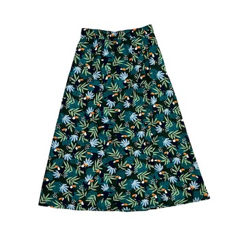 Women's Bird Print Skirt 女裝大嘴鳥長裙 - 深綠色