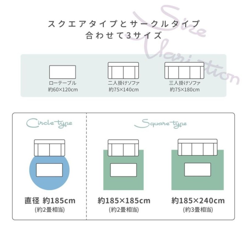 低反発 ラグ マット 3畳 撥水 おしゃれ 185×240cm 防音 なめらか 厚手