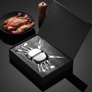 吃蟹工具蟹八件禮盒套裝304不銹鋼蟹鉗蟹叉蟹夾吃大閘蟹商用工具