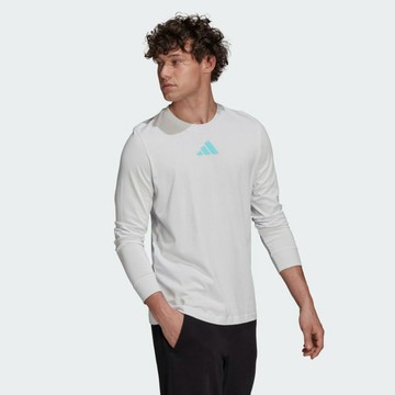 ADIDAS 長袖 GRAPHIC TEE 白色 薄長T 上衣 男 GU3636