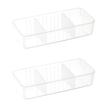 INOMATA 日本調料盒塑膠收納籃  透明色  2個