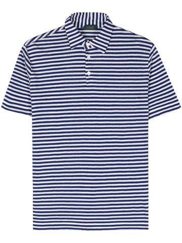 Zanone - striped linen-blend polo shirt - men - Linen/Flax/Sustainable Cotton - 50 - Blue