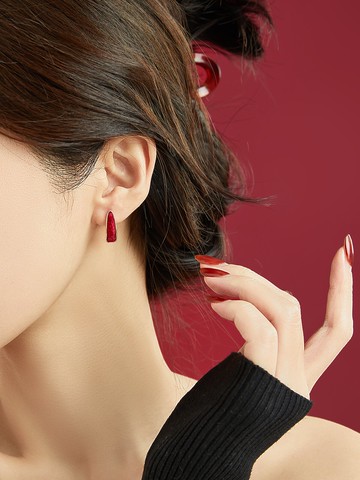 塔蘭冬季植絨925銀針耳釘女小眾設計感日韓網紅耳飾年新款潮