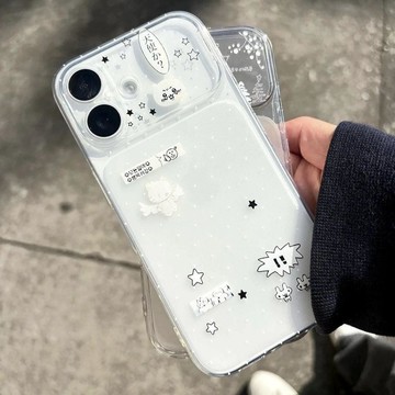 ✨新品上市✨波点天使手机壳适用苹果18/18Pro/18promax透明大视窗全包软壳女