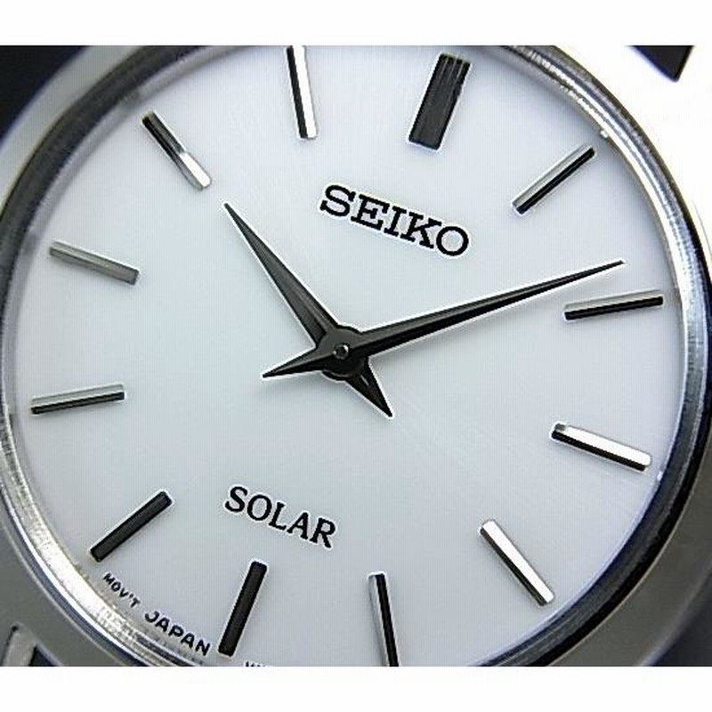 SEIKO セイコー ソーラー時計 レディース腕時計 ブラックレザー