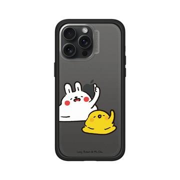 iPhone 15 Pro Max Mod NX 黑 - 懶散兔與啾先生 Lazy Rabbit and Mr.Chu - 一起爛