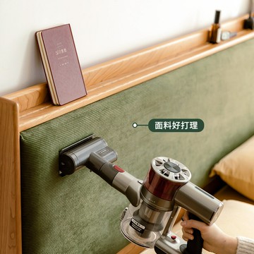 北歐簡約 軟包  實木床 櫻桃木 1.8米1.5日式雙人復古主臥大床現代家用qxm7241