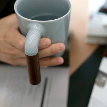 【HMM】 手工木柄咖啡杯（灰釉胡桃木）居家品味升級