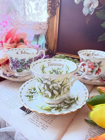 英國Royal Albert 下午茶 花茶杯 月份杯 生日 馬年 居家擺飾