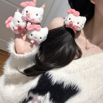 kitty髮圈 可愛kt貓發繩發圈女孩hellokitty發夾少女心甜美馬尾頭發飾