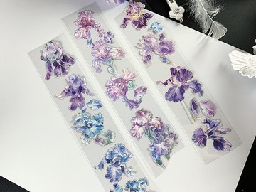 鳶尾 いちはつ PET 紙膠帶 鐳射銀