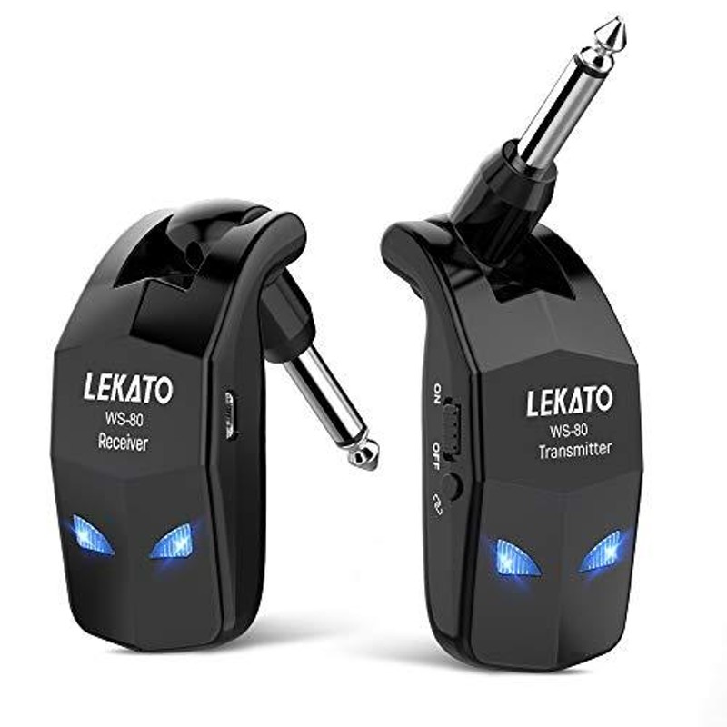 LEKATO ギターワイヤレスシステム エレキギター 送受信機 ブラックUSB