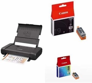 Canon A4モバイルプリンター TR153(コンパクト 無線LAN搭載 5色ハイブリッドインク)   インクカートリッジBCI-19ブラッ