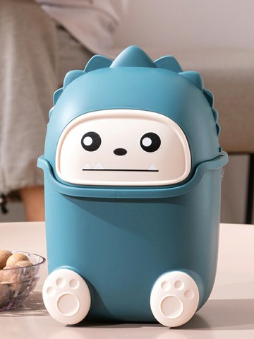 桌面垃圾桶臥室桌上收納桶小號可愛卡通迷你辦公室按壓帶蓋筒紙簍