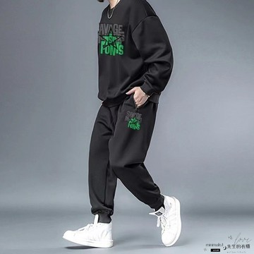 ✨限時惠購⚡ 秋冬套裝男 男裝 大尺碼 加大 帽T 運動褲 套裝 寬鬆 休閒 潮牌 百搭 春季 防汙 男裝大尺碼