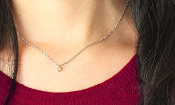 One&Only Jewellery【日本代購】0.15克拉天然鑽石項鍊 防過敏不銹鋼SS316L 【附鑑定證書】16110811