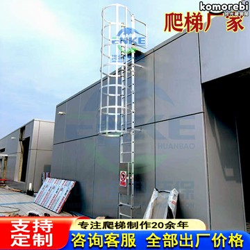【國標安全逃生】不鏽鋼爬梯 消防爬梯 安全爬梯 直梯 護籠爬梯 玻璃鋼材質 防滑耐腐蝕 外牆上人孔安裝 工業民用建築通用