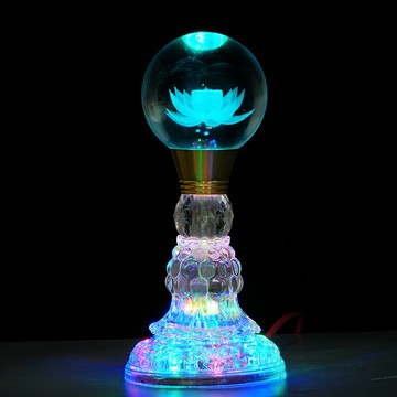 蓮花燈家用供佛燈室內插電LED七彩電供燈佛堂觀世音佛前長明佛燈