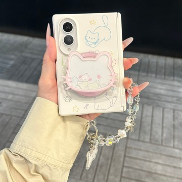 線條貓咪 全包中軸 拼色卡通 三星 Galaxy ZFold8 zfold8 防摔 手機殼 磁吸 折疊 保護套