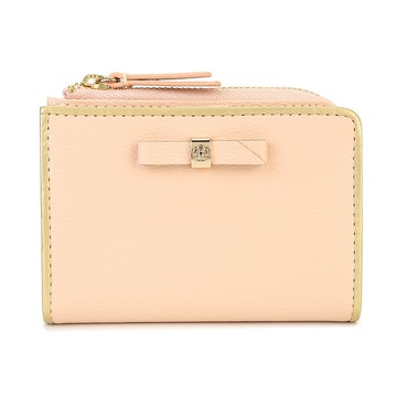 CLATHAS山茶花法式滾邊蝴蝶結零錢袋鑰匙包(粉杏色)200173-33｜GoBrand購名牌