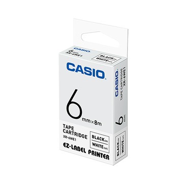 卡西歐CASIO標籤帶/白底黑字/6mmx8M/XR-6WE1