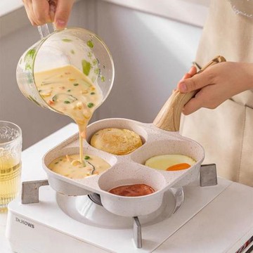 加深麥飯石四孔煎蛋鍋雞蛋漢堡鍋早餐鍋煎蛋家用不粘鍋平底鍋