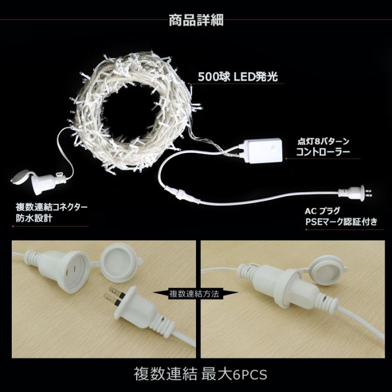 GOODGOODS 2本セット （1000球*60M）青 イルミネーションライト LED電