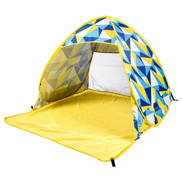 OUTSY 秒開免搭建雙人野餐沙灘帳篷 UPF50+專業等級防紫外線  藍黃三角  1.02kg  1個