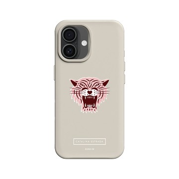 iPhone 16 SolidX 貝殼灰 - Catalina Estrada - Pink Tiger Head