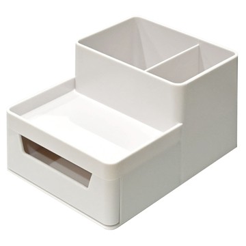 FAmILyLIFE 生活 桌面抽屜式多功能 自由堆疊文件文具收納盒 YG-069 15.5 x 11.2 x 9.5cm  米白色  1組