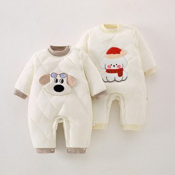 秋冬季新生嬰兒衣服加厚夾棉連體衣男女寶寶可愛棉花衣棉服哈衣鑫弘-萌寶童裝可開發票