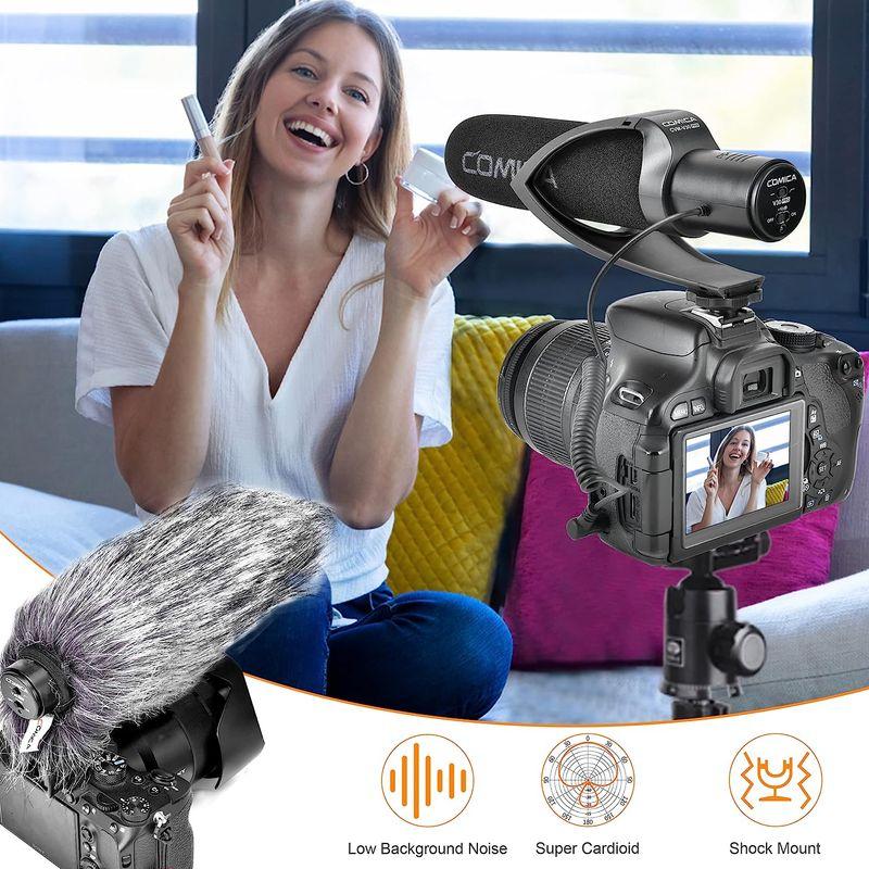 Comica CVM-V30 PROカメラマイク単一指向性コンデンサーガンビデオマイク一眼レフマイクキヤノン、ソニー、パナソニック用マイク(