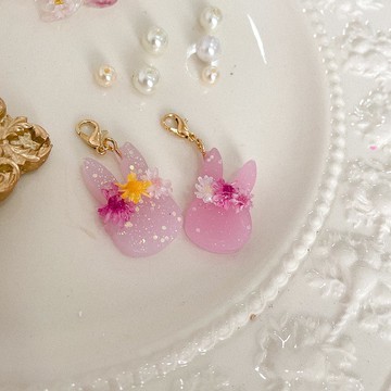 兔兔永生花吊飾