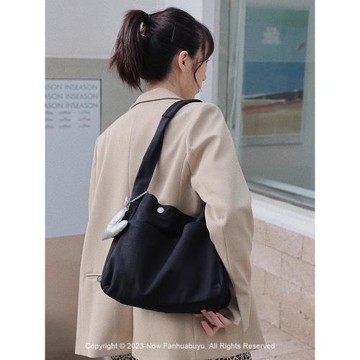 梵花不語純色小眾設計感帆布包