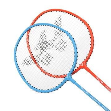 victor 穿線羽球拍-對拍組-羽球拍 2支入 附羽球 勝利 寶藍橘