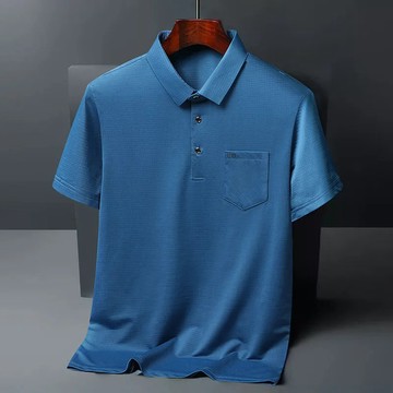 ✨ 新品🎈斷碼特價真口袋夏季新款男士短袖t恤中年冰絲寬鬆polo衫男爸爸裝