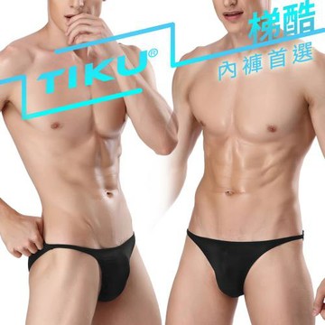 TIKU 梯酷 細腰帶 性感三角褲 三角男內褲 三角褲-黑色(BP1711)