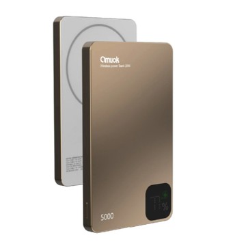 【Amuok】5000mAh雲薄數顯磁吸無線充行動電源 MagSafe 行充 磁吸式 充電 磁吸行動電源 台灣公司貨