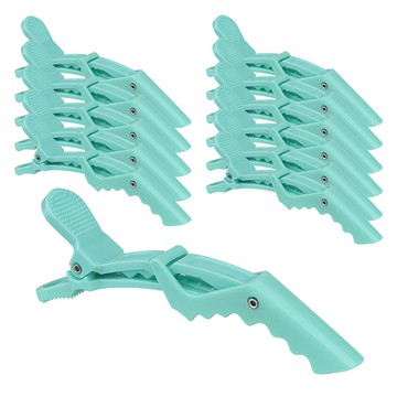 girlpins 馬卡龍色大號美髮分區夾 12入  薄荷