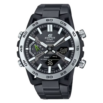 【CASIO 卡西歐】EDIFICE 方程式賽車懸吊系統 太陽能藍芽雙顯錶 ECB-2000DD-1A_47.8mm
