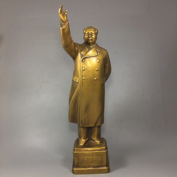 毛主席揮手銅像純銅全身揮手站像時尚雕塑禮品毛澤東客廳鎮宅擺件