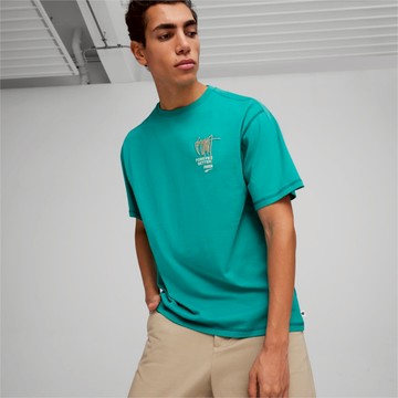 PUMA 短T 流行系列 COLLECTION 湖綠 休閒 短袖 中性 62440288