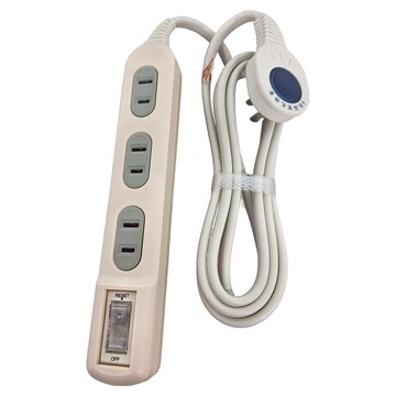 PRACTICAL 實用牌 1開6插 感溫變色插頭 家用延長線  182cm  米色  1組